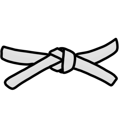 a martial arts white belt, based on art by Wikimedia user Edgouno.